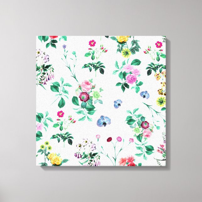 Beautiful Retro Floral Art Canvas Print (Front)