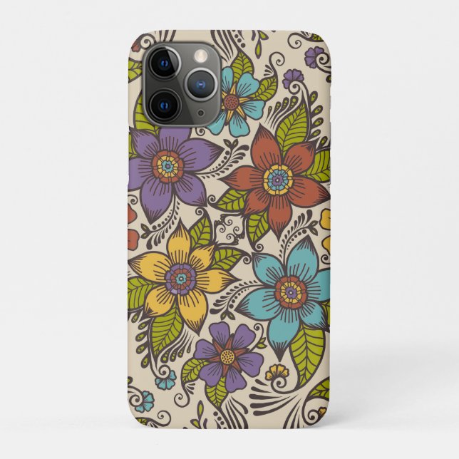 Beautiful Retro Folk Art Floral Design Case-Mate iPhone Case (Back)
