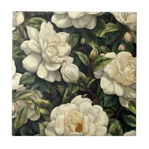 Beautiful Retro Gardenias  Tiles  For Home Floorin