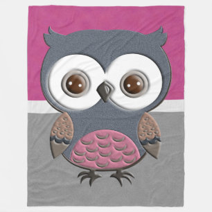 Beautiful Retro Owl Fleece Blanket