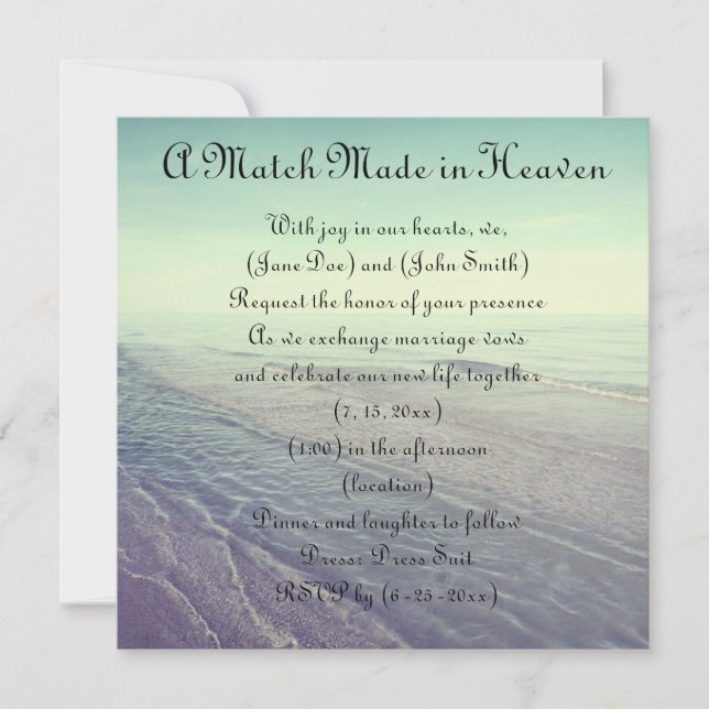 Beautiful Retro Pastel Scenic Ocean View Invitation (Front)