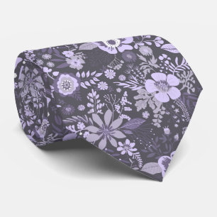 Beautiful retro style blue pastel floral pattern tie