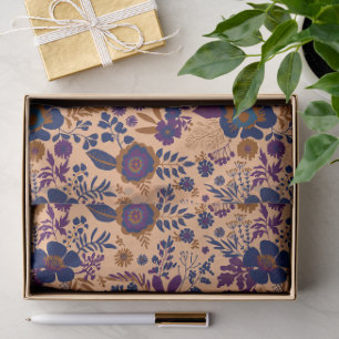 Beautiful retro style orange pastel floral pattern tissue paper
