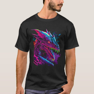 Beautiful Retrowave Dragon  Fantasy Cool Festival T-Shirt