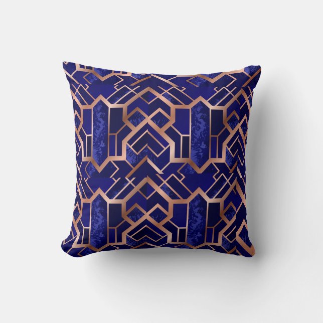 beautiful rich purple marble geometric pillow (Front)