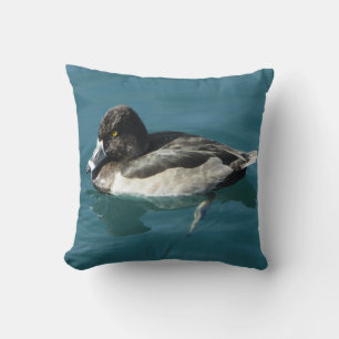 Beautiful Ring-necked Duck Resting On Water Photo Throw Pillow