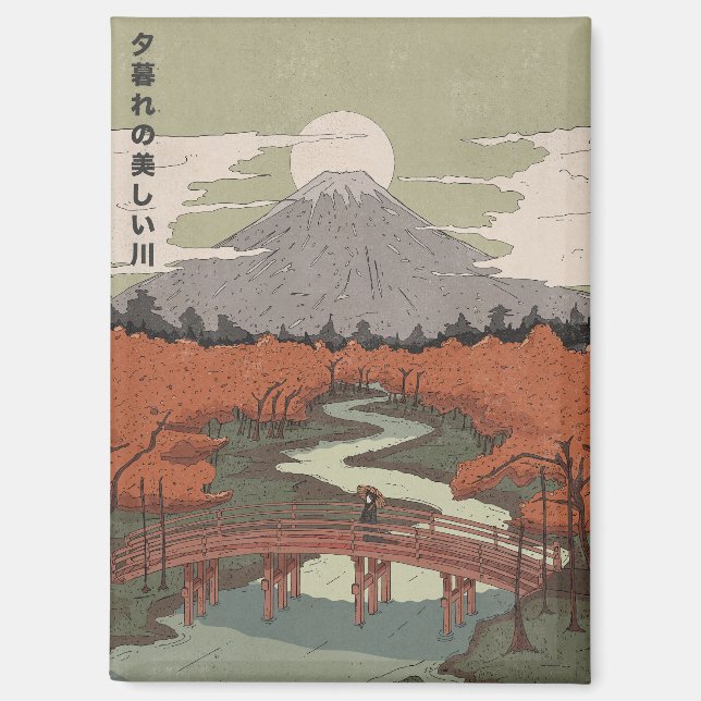Beautiful River At Dusk Magnet (Front)