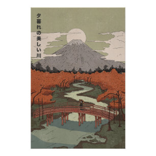 Beautiful River At Dusk Poster