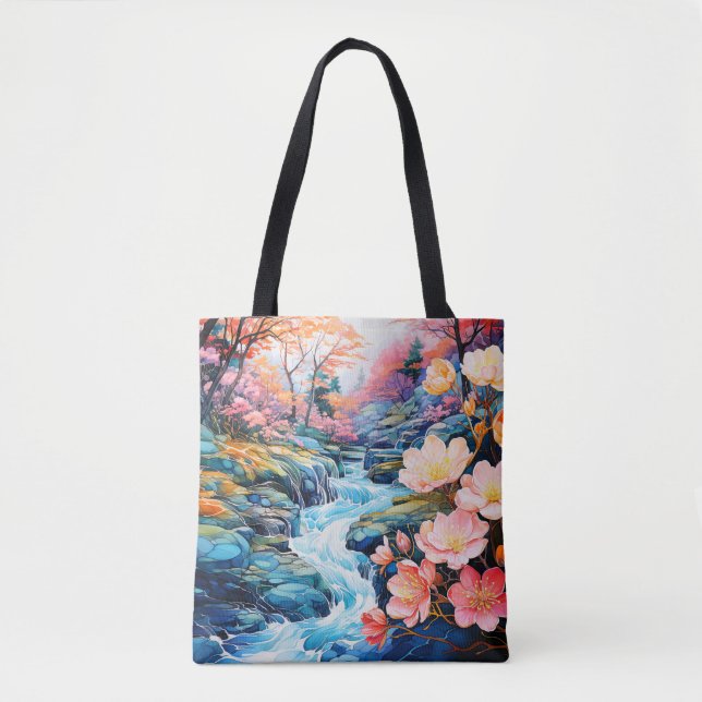 Beautiful River Valley Morning Landscape Tote Bag (Front)