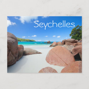 Beautiful rocky coast in Seychelles Postcard