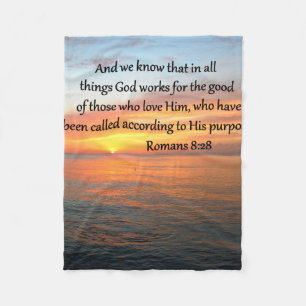 BEAUTIFUL ROMANS 8:28 SUNRISE PHOTO FLEECE BLANKET