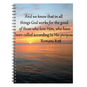 BEAUTIFUL ROMANS 8:28 SUNRISE PHOTO NOTEBOOK