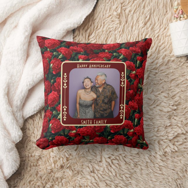 Beautiful Romantic 20Th Anniversary Throw Pillow  (Blanket)
