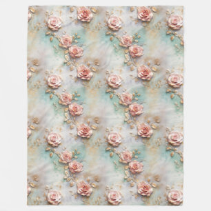 Beautiful Romantic Blush Pink Romantic Roses Fleece Blanket