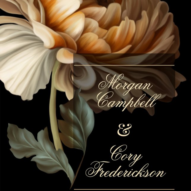 Beautiful Romantic Dark Old World Floral Invitation (Creator Uploaded)