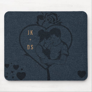 Beautiful Romantic Jeans Style with Monogram Mouse Pad