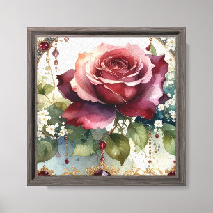 Beautiful Romantic Red Rose Art Canvas Print