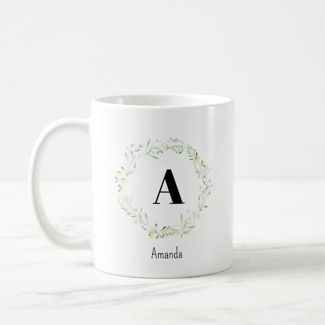 Beautiful Romantic Spring Colourful Girly Flowers  Coffee Mug (Left)