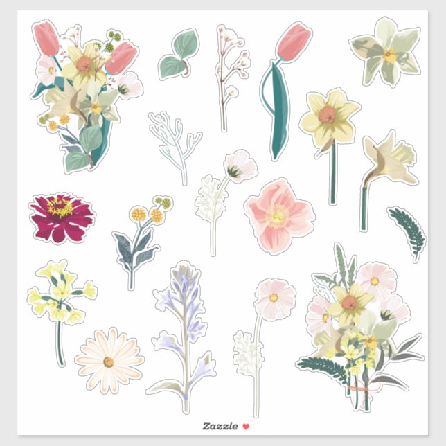 Beautiful romantic spring flower collection. (Sheet)
