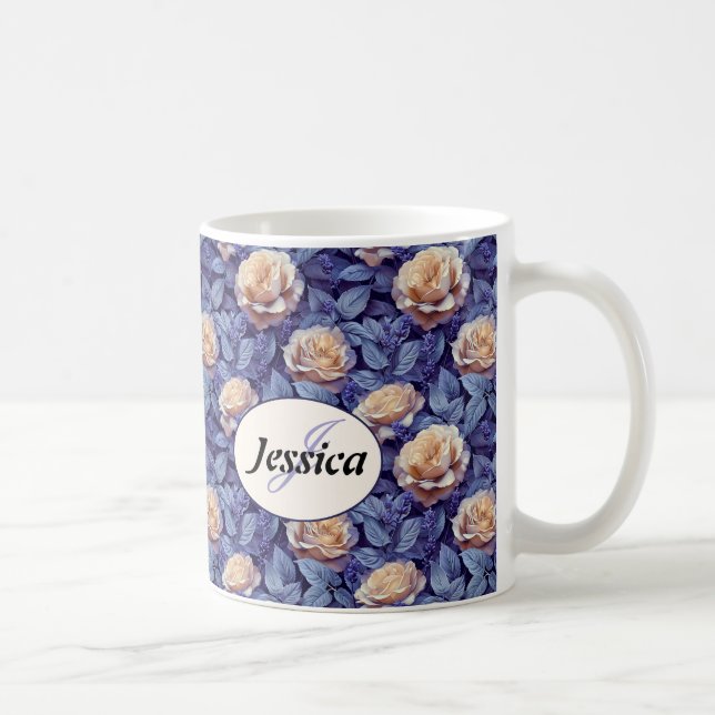 Beautiful Romantic Spring Violet Girly Flowers  Coffee Mug (Right)