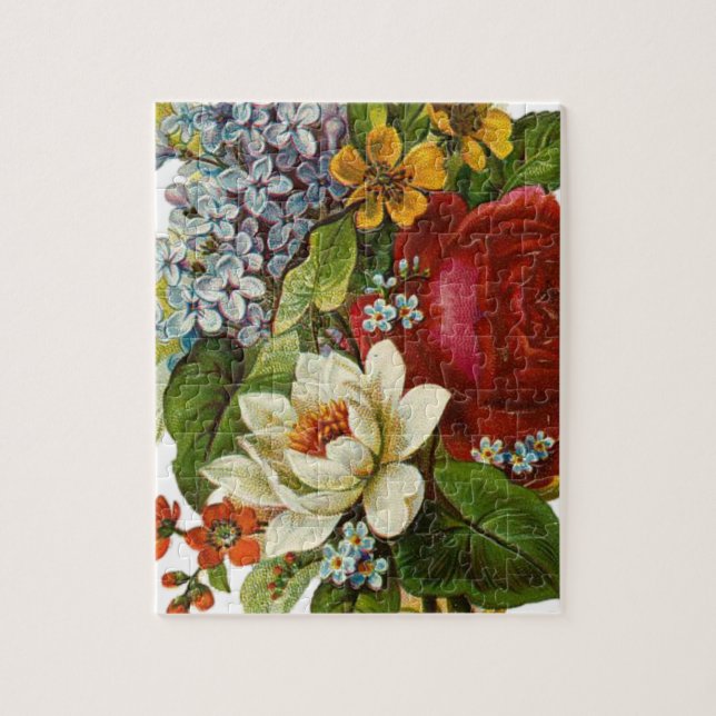 Beautiful Romantic Summer Bouquet with Red Rose Jigsaw Puzzle (Vertical)