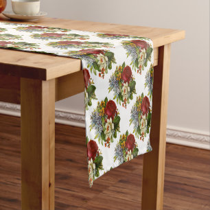 Beautiful Romantic Summer Bouquet with Red Rose Short Table Runner
