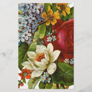 Beautiful Romantic Summer Bouquet with Red Rose Stationery