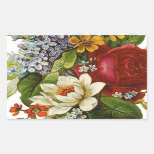 Beautiful Romantic Summer Bouquet with Red Rose Sticker