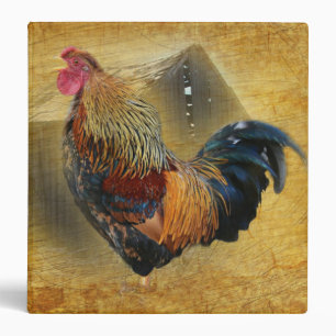 Beautiful Rooster and Rustic Barn Chicken Coop Binder