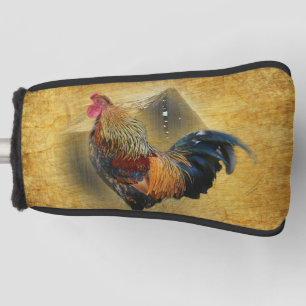 Beautiful Rooster and Rustic Barn Chicken Coop Golf Head Cover