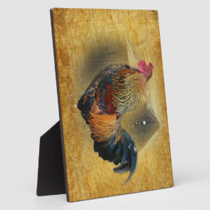 Beautiful Rooster and Rustic Barn Chicken Coop Plaque