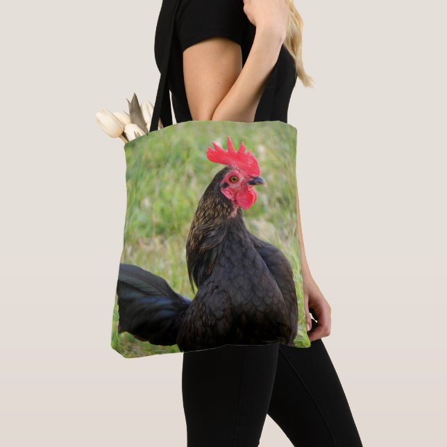 Beautiful Rooster on Both Sides Tote Bag (Close Up)