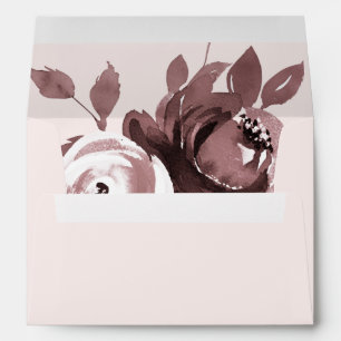 Beautiful Rose Colour Floral on Blush Envelope