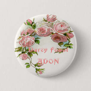 Beautiful Rose Design 2 Inch Round Button