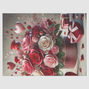 Beautiful Rose Floral Valentines' Day Tissue Paper