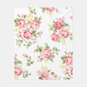 Beautiful rose flower pattern, little floral bouqu fleece blanket
