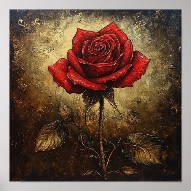 Beautiful Rose Flower Wall Art Coastal Decor (Front)