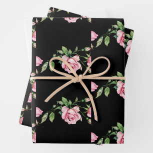 Beautiful Rose Garden Flower Thank You Card Wrapping Paper Sheet