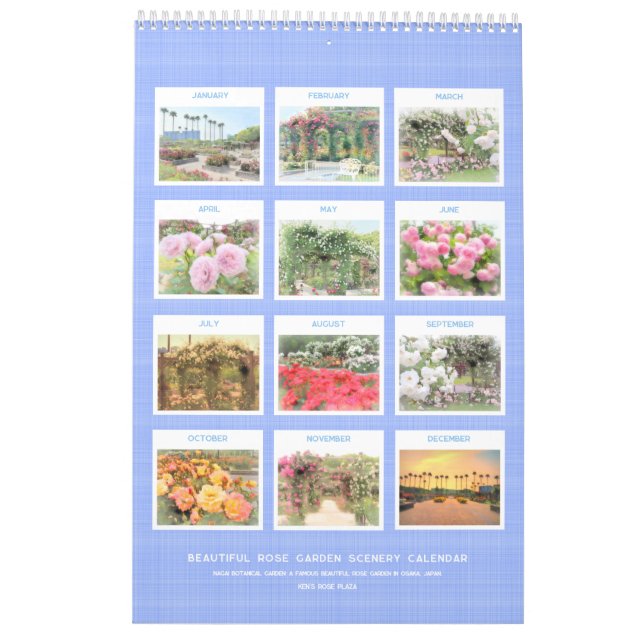 Beautiful Rose Garden Scenery Calendar (Type-A) (Back)