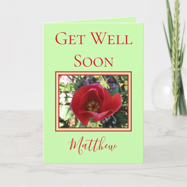 Beautiful Rose Get Well Soon Card (Front)