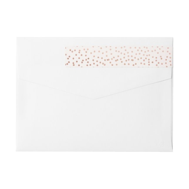 Beautiful Rose Gold Confetti Wrap Around Label (Back)