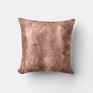 Beautiful Rose Gold Geometrical Pattern Throw Pillow
