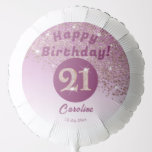 Beautiful Rose Gold Glitter 21st Birthday Party Balloon<br><div class="desc">Beautiful Falling Rose Gold Glitter,  rose gold gradient and shiny stars pattern with a unique rose gold glitter number 21.</div>