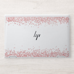  Beautiful Rose Gold Glitter White Marble HP Laptop Skin