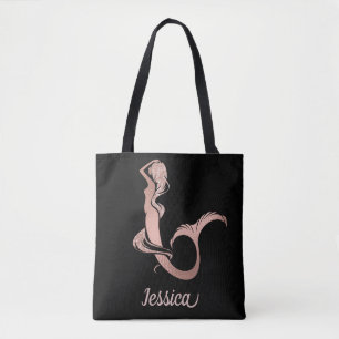 Beautiful Rose Gold Personalized Tote Bag