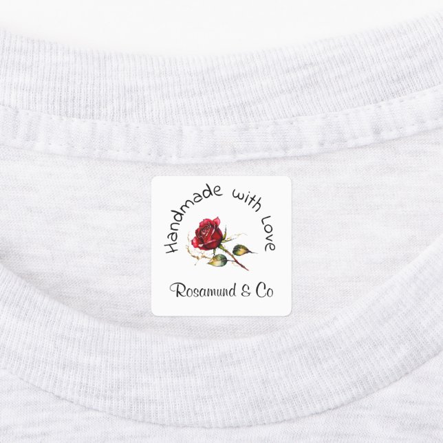 Beautiful Rose Handmade with Love Personalized (Affixed)