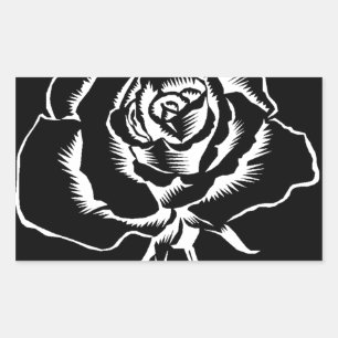 beautiful rose in black white sticker
