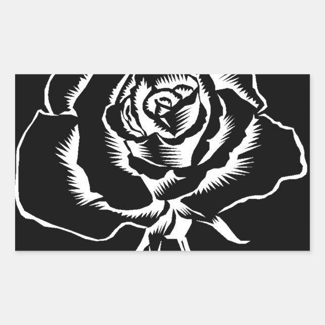 beautiful rose in black white sticker (Front)
