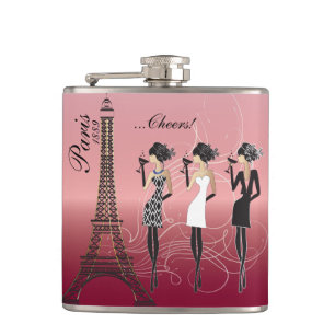 Beautiful Rose Paris Celebration Hip Flask