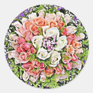 Beautiful rose wedding envelope seals stickers